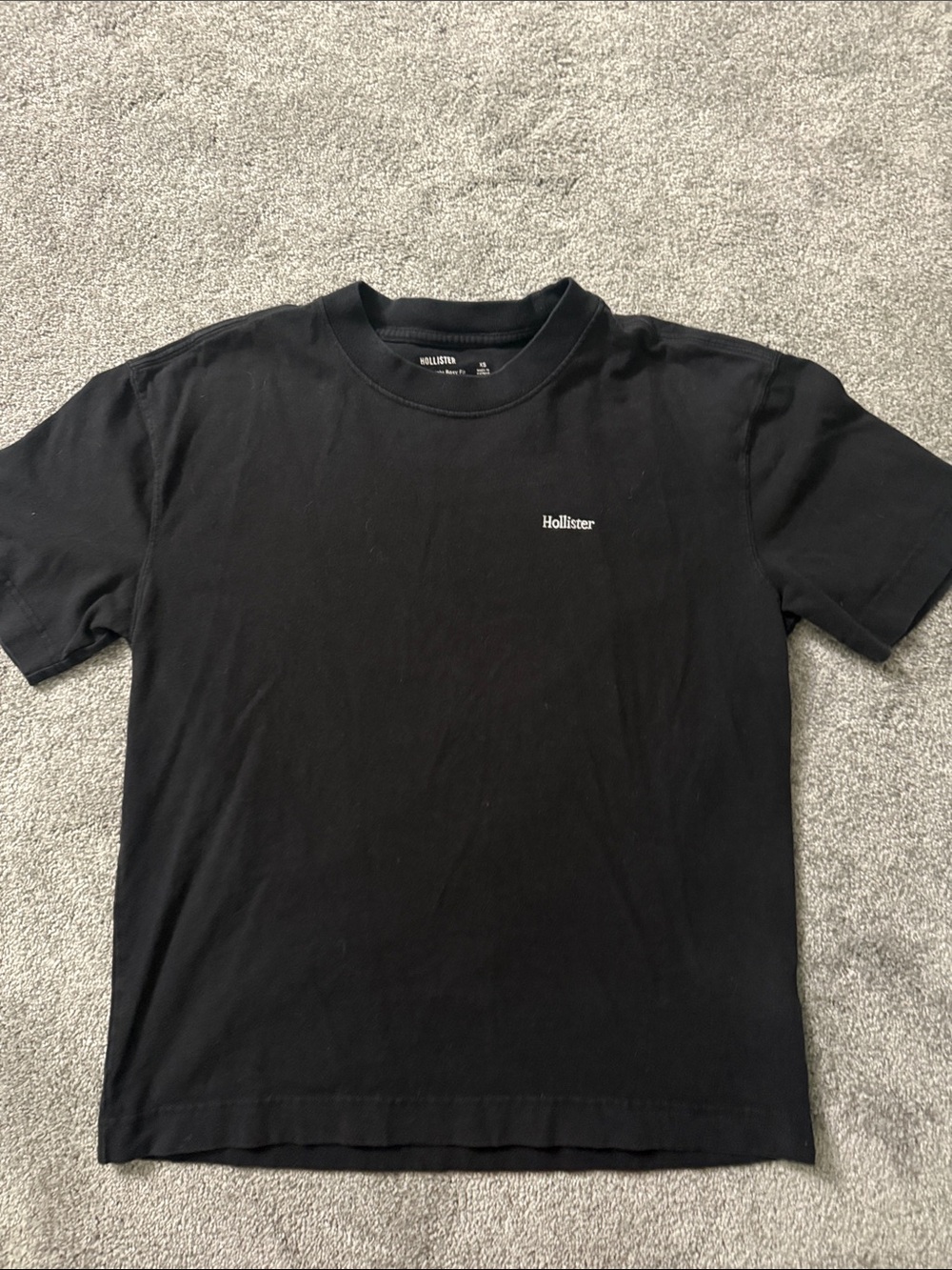 Hollister Black Crewneck Short Sleeve Tee with Small Logo